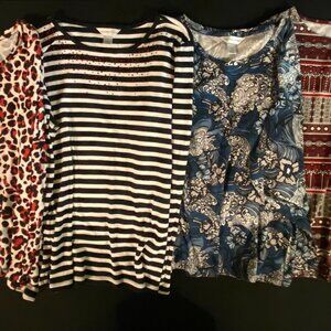 Women's size medium long sleeve shirts~Christopher & Banks~Set of 4